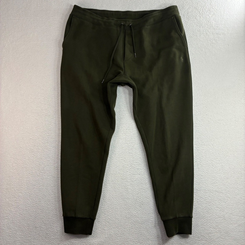 Polo Ralph Lauren Double Knit Joggers Men XL Green Performance Sweatpants Casual